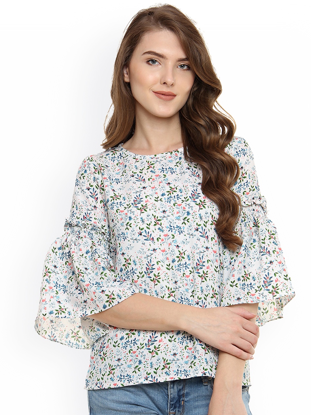 

Miss Chase Women White Floral Print Top