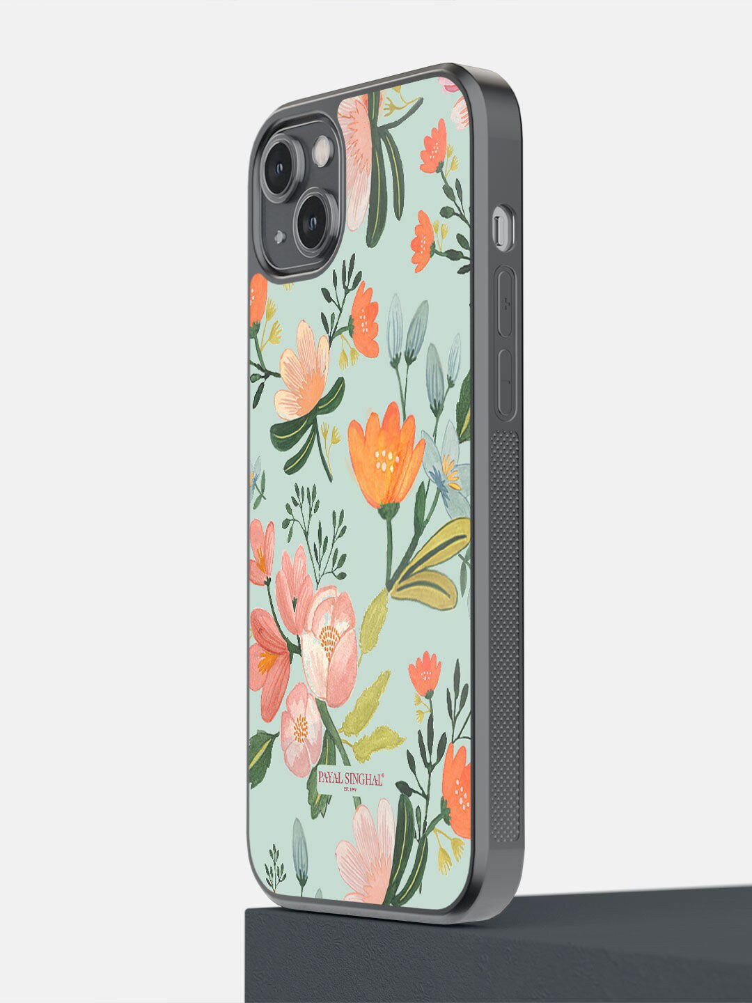 

macmerise Green & Orange Payal Singhal Aqua Hand-Painted Flower Printed iPhone 14 Plus Phone Covers