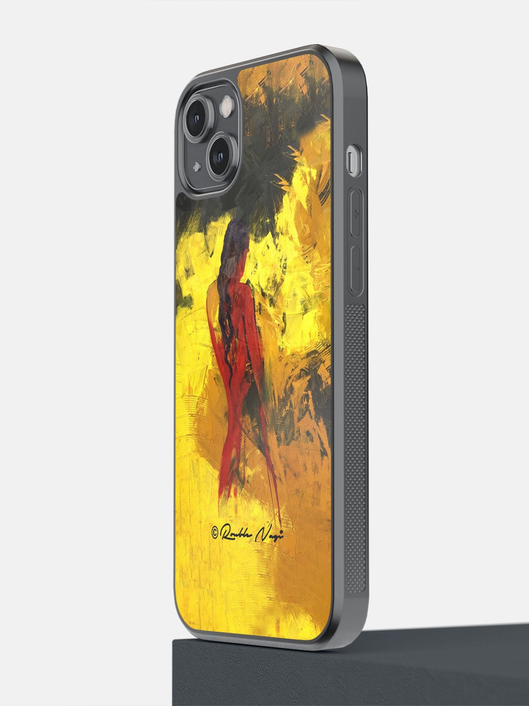 

macmerise Yellow Lady in Red Printed iPhone 14 Plus Bumper Case