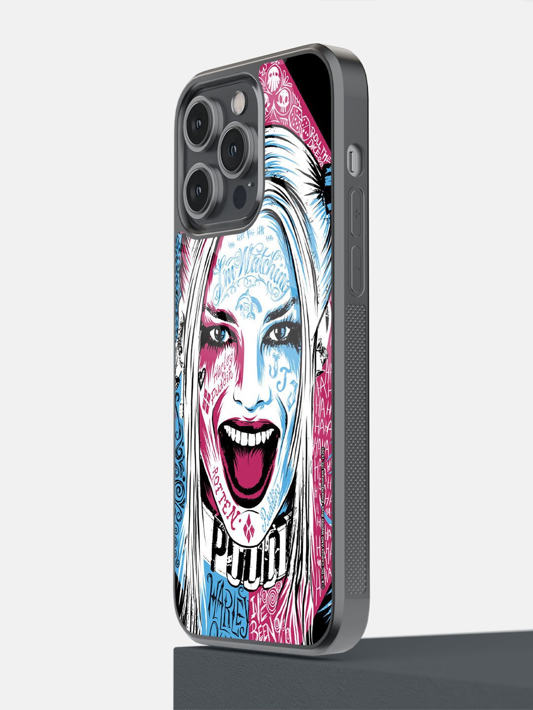 

macmerise White & Pink Wicked Harley Quinn iPhone 14 Pro Max Bumper Back Case