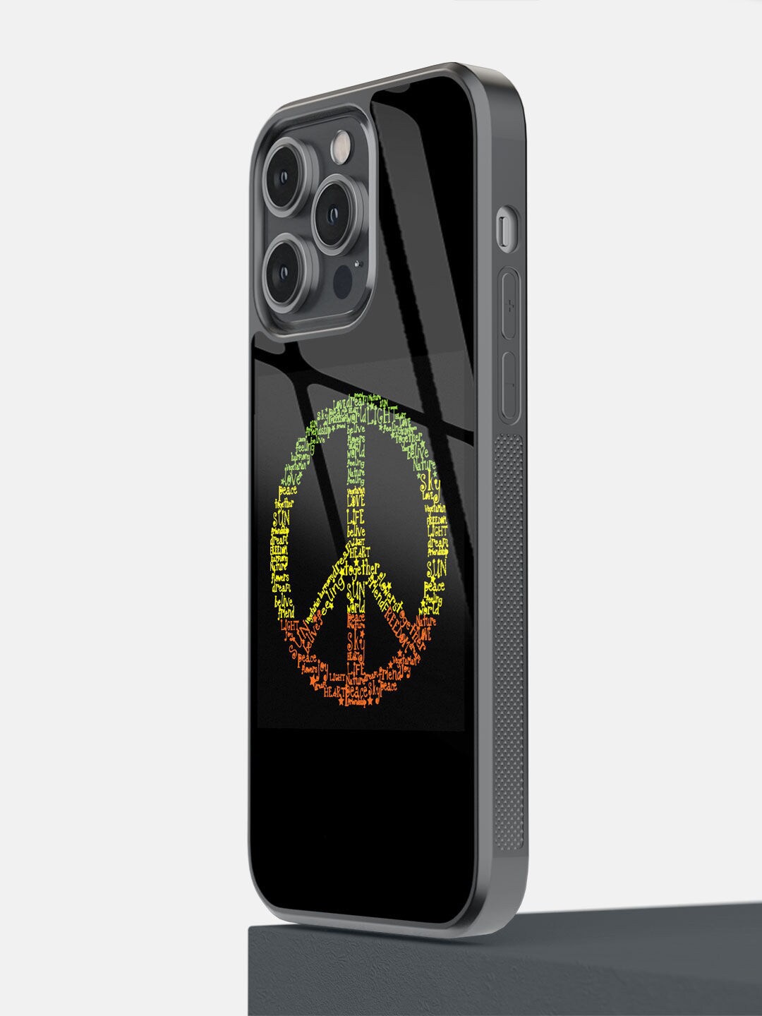 

macmerise Black Symbol of Peace iPhone 14 Pro Max Mobile Back Case