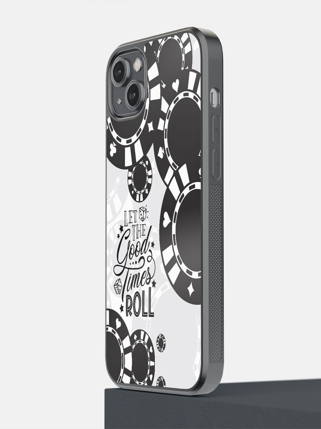 

macmerise Black & White Let The Good Times Roll Printed iPhone 14 Plus Bumper Case