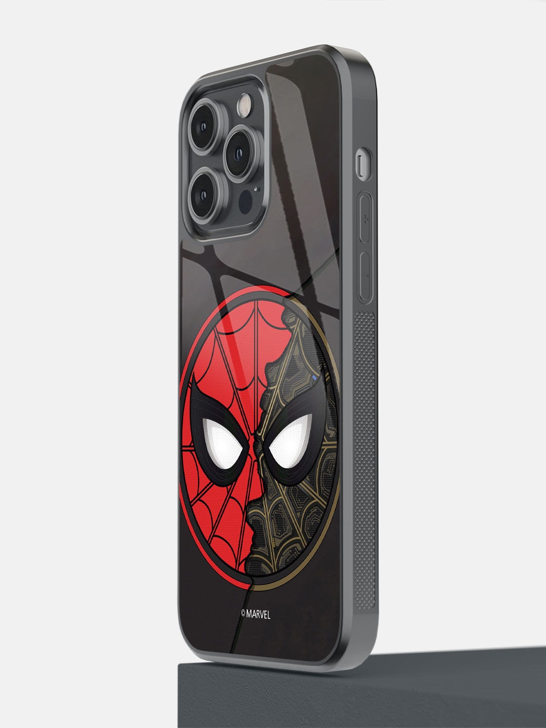 

macmerise Red & Black Two Face Spidey Printed iPhone 14 Pro Max Bumper Case
