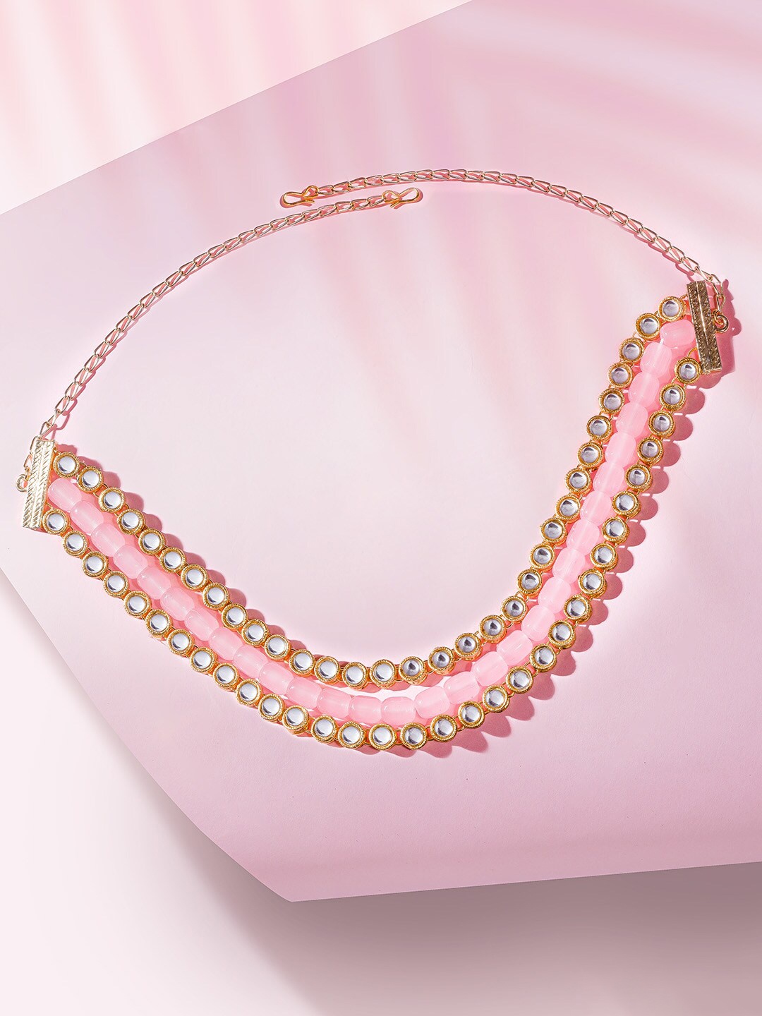 

HAIR DRAMA CO. Women Pink & White Crystals Embellished Hairband