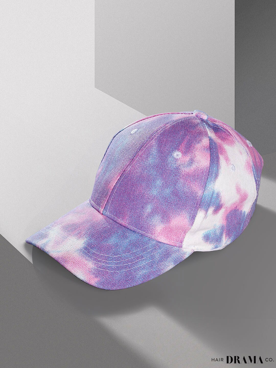 

HAIR DRAMA COMPANY Women Purple & White Tie-Dye Baseball Cap