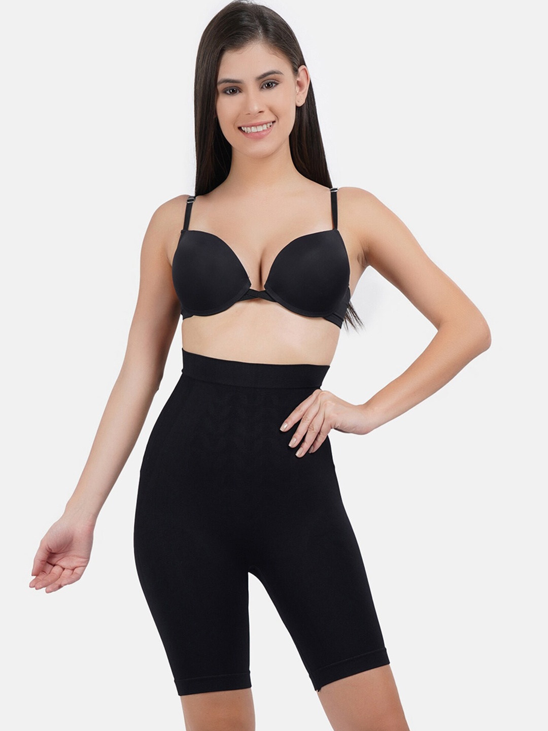 

Hill Islands Women Black Tummy & Thigh Shapewear