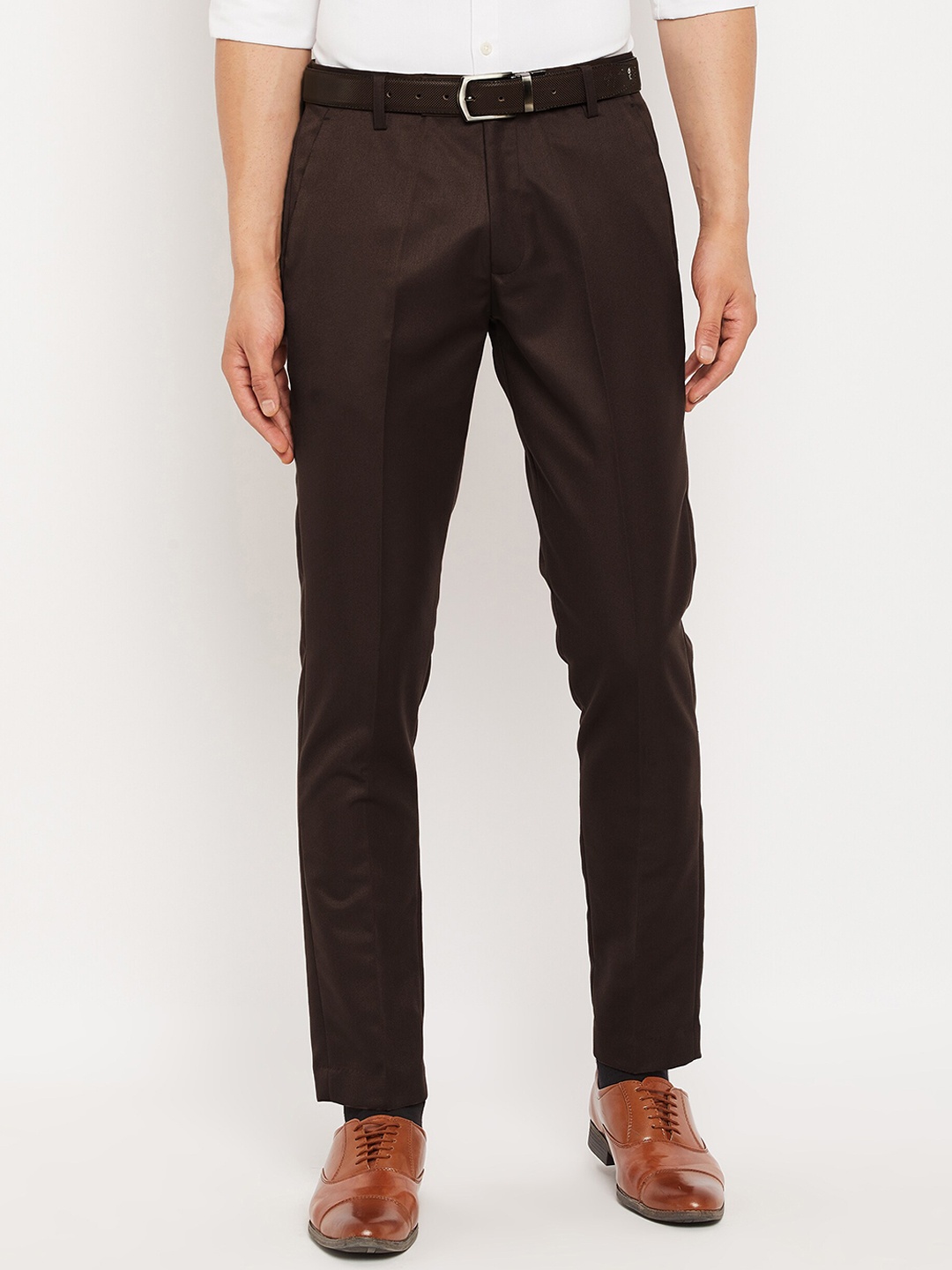 

VEI SASTRE Men Brown Smart Slim Fit Trousers