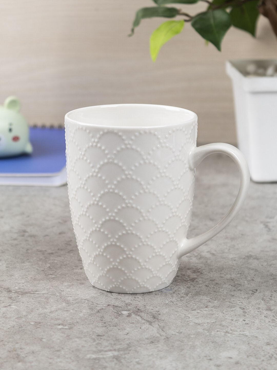

MARKET99 Ceramic Cream-Coloured Textured Matte Coffee Mug 330 ML