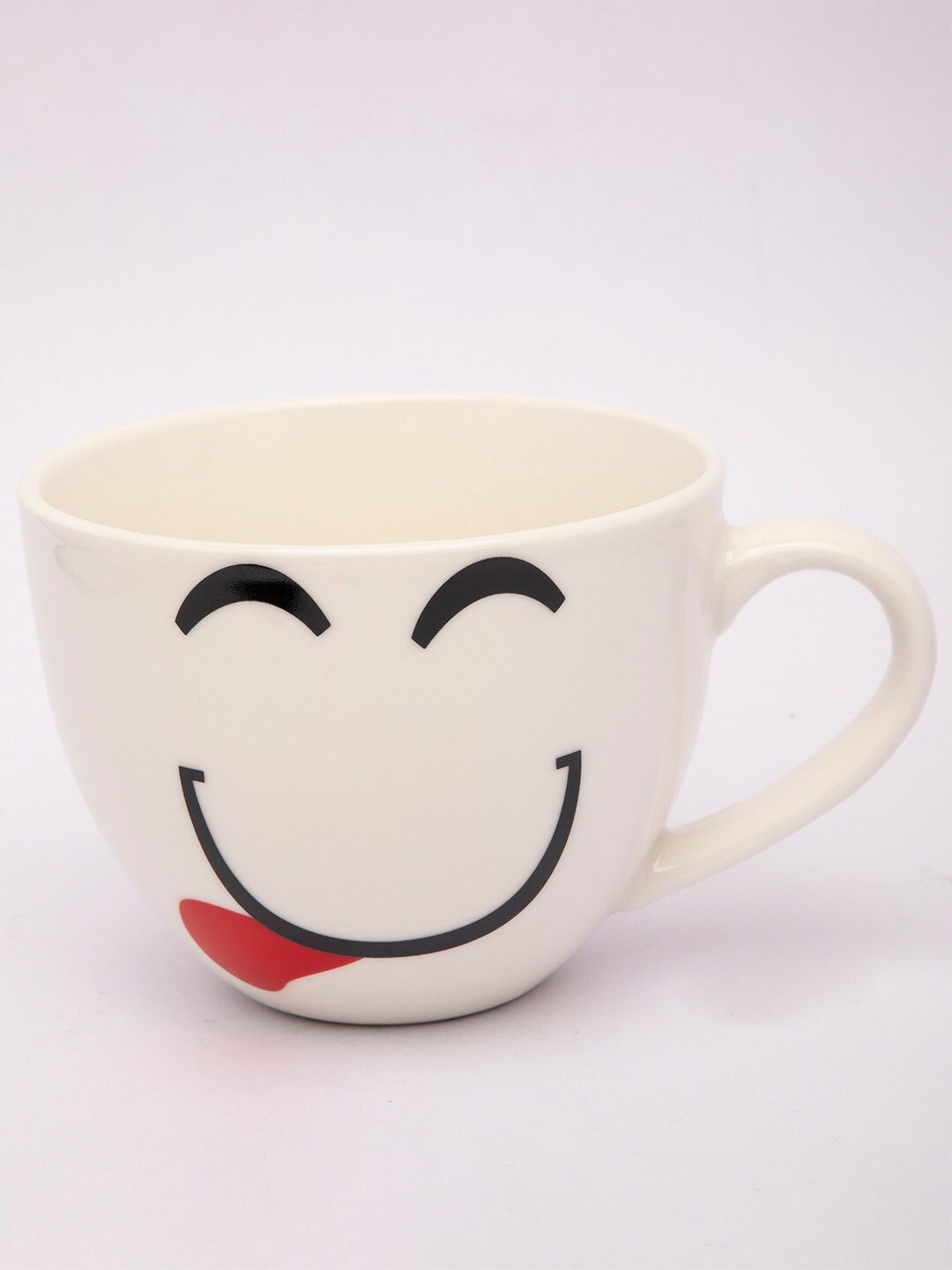 

MARKET99 Ceramic White & Black Printed Matte Coffee Mug 450 ML