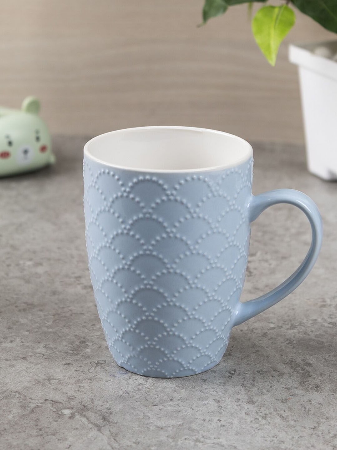 

MARKET99 Ceramic Light Blue Textured Matte Coffee Mug 330 ML
