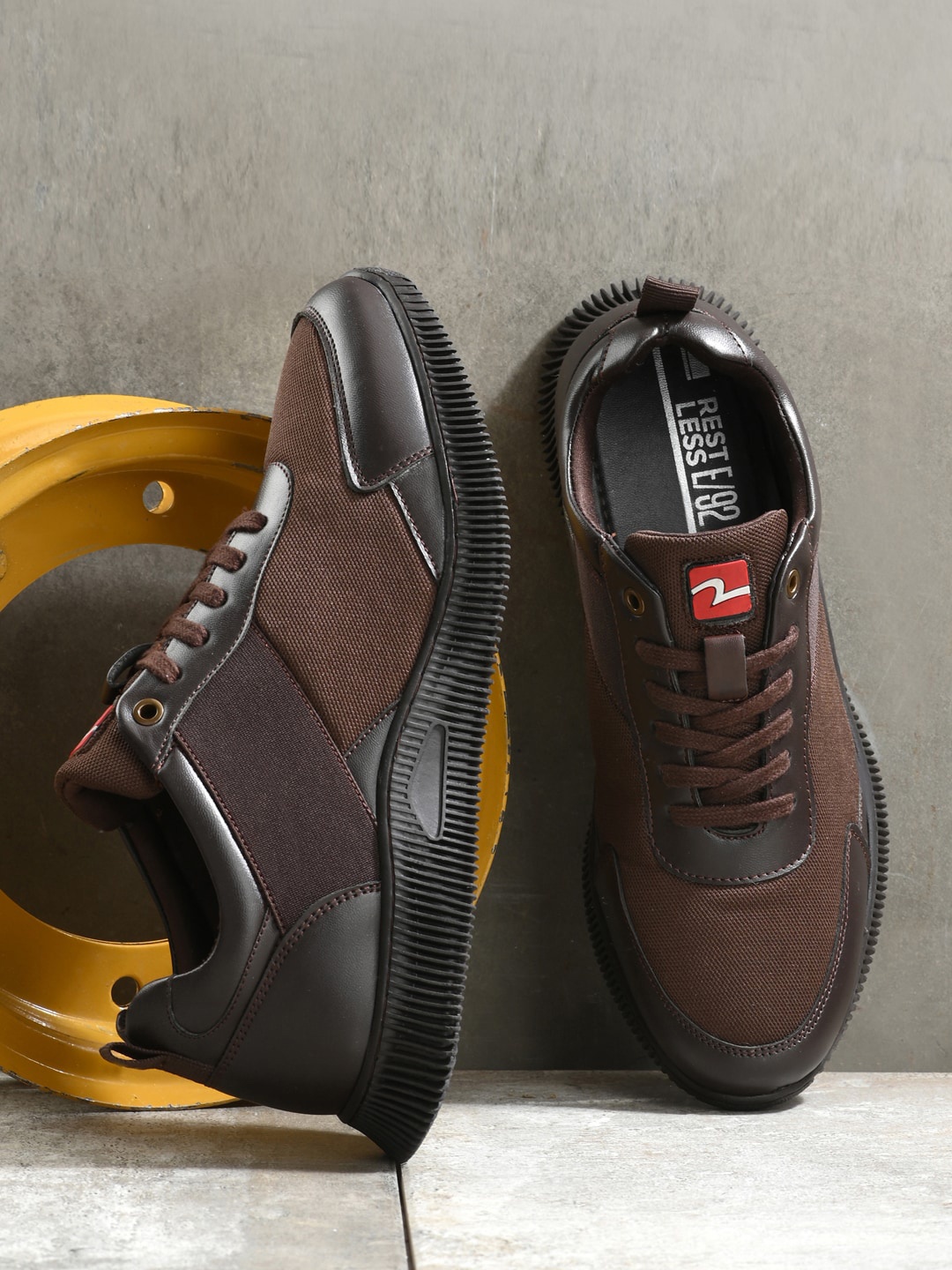 

SPYKAR Men Andy D.Brown Colourblocked PU Sneakers