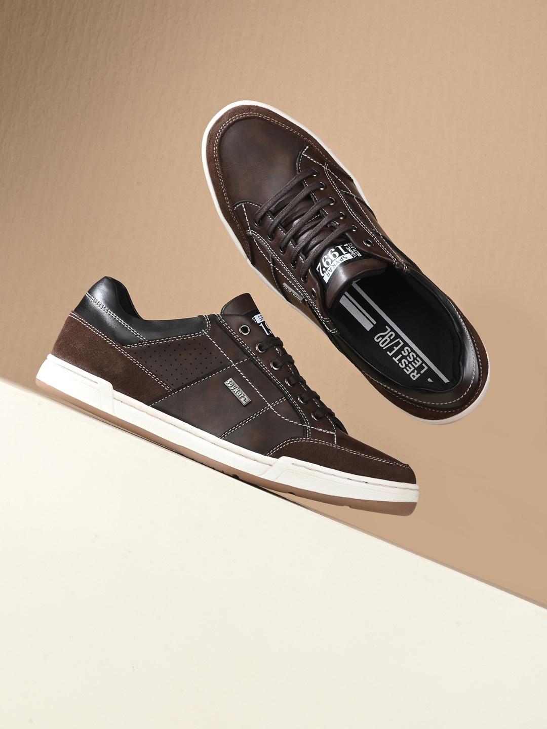 

SPYKAR Men Jess Brown Suede Sneakers