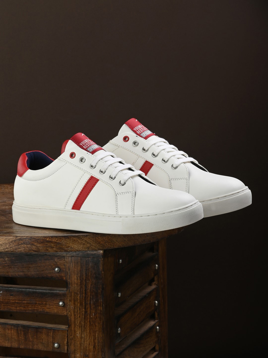 

SPYKAR Men Logan White Striped Striped PU Sneakers