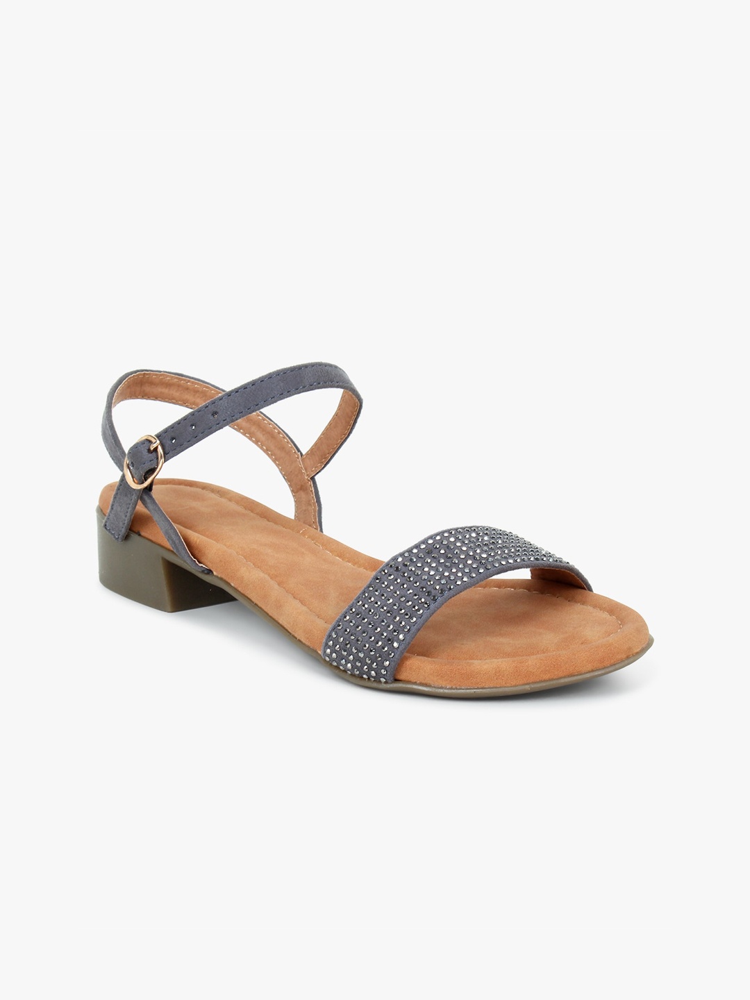 

Glitzy Galz Women Grey Embellished Open Toe Flats