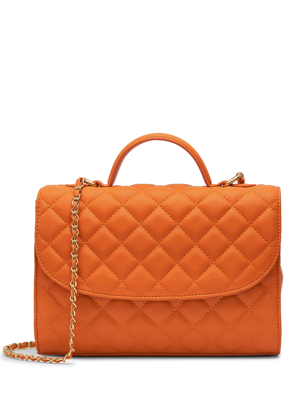 

MIRAGGIO Orange Quilted Structured Sling Bag