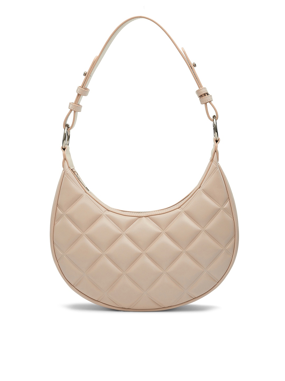 

MIRAGGIO Women Qulited Half-Moon Shoulder Bag, White