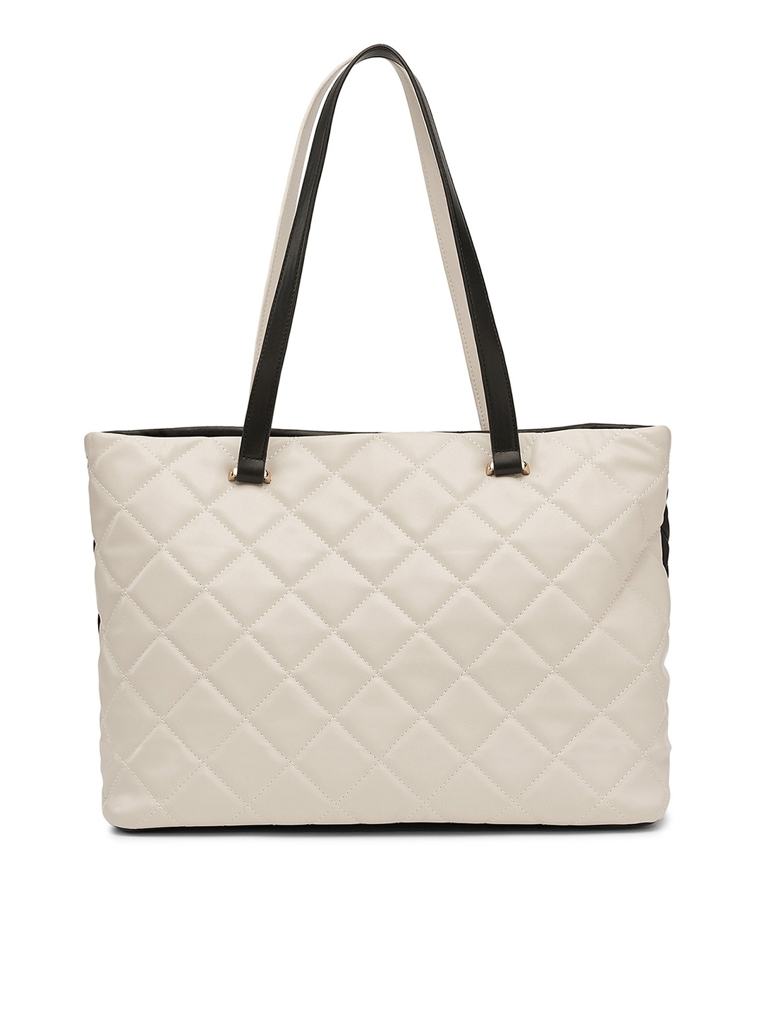 

MIRAGGIO Women Beige Quilted Tote Bag, White