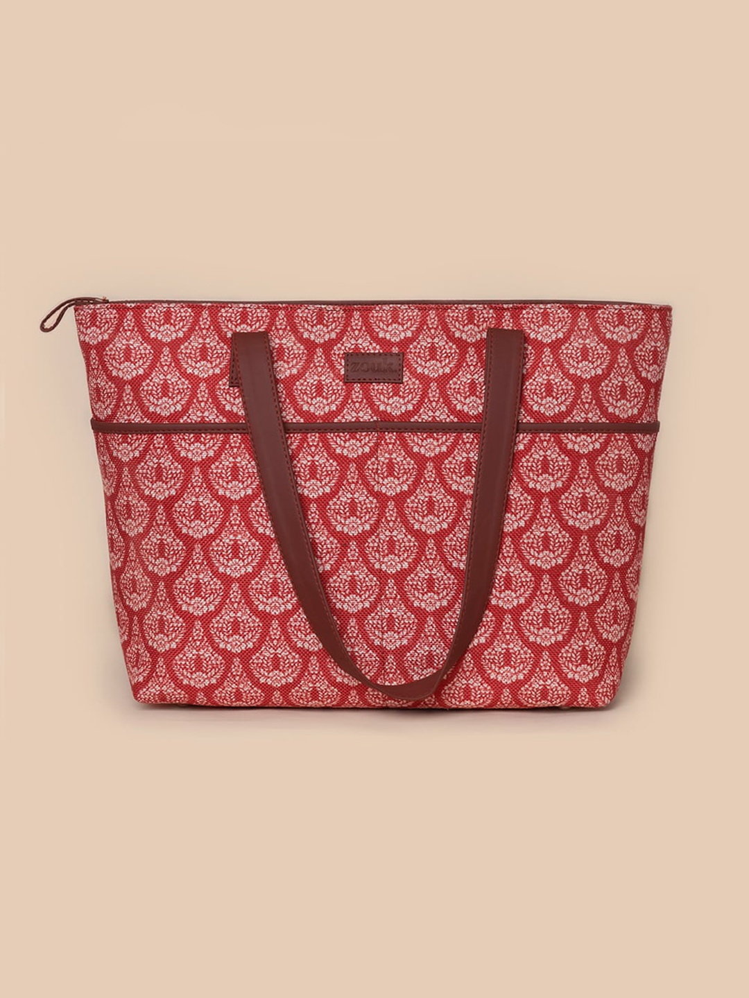 

ZOUK Red Ethnic Motifs Printed Oversized Shopper Tote Bag
