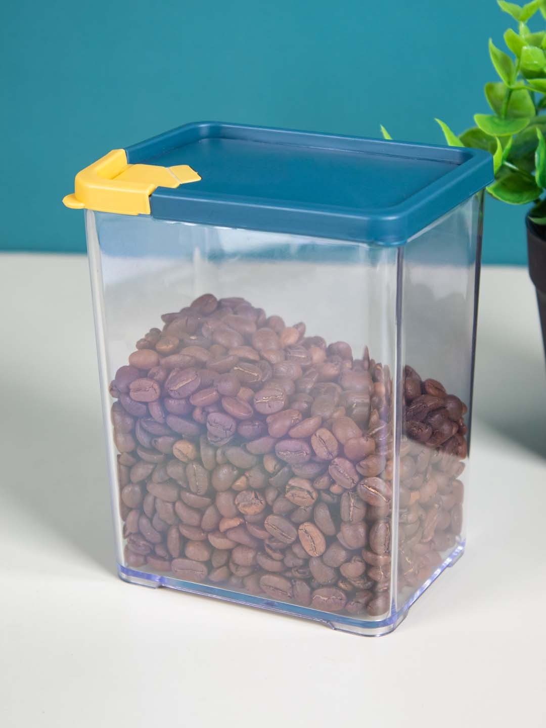 

MARKET99 Green & Transparent Cereal Dispenser Jar With Lid