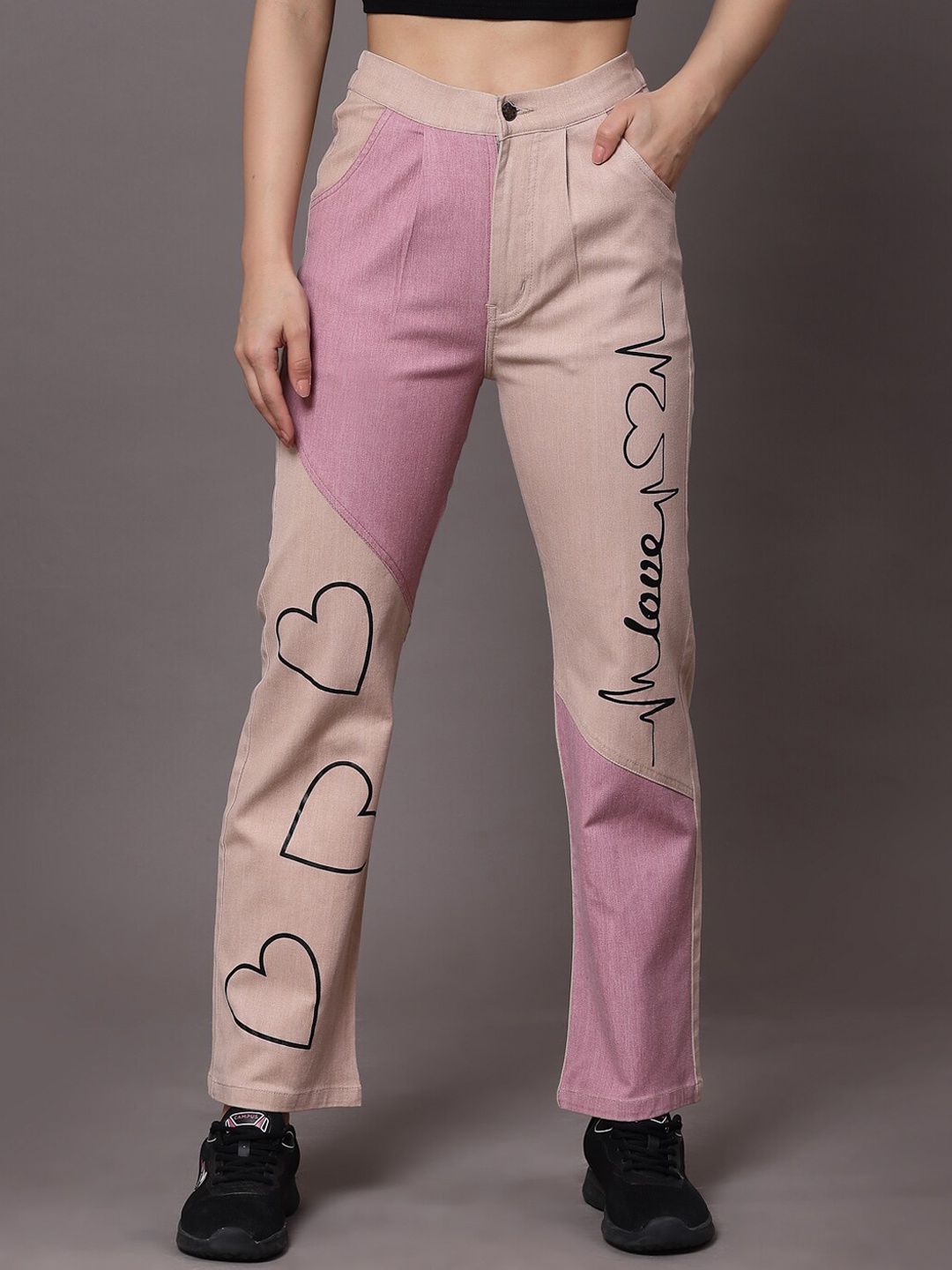 

KASSUALLY Women Pink Straight Fit Stretchable Jeans