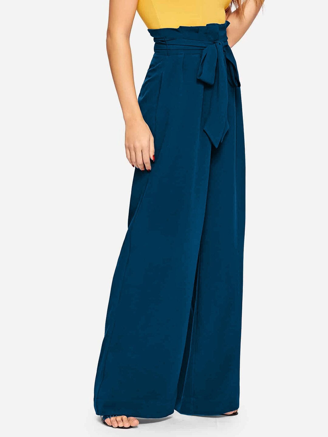 

Lagashi Women Blue Knitted Palazzos