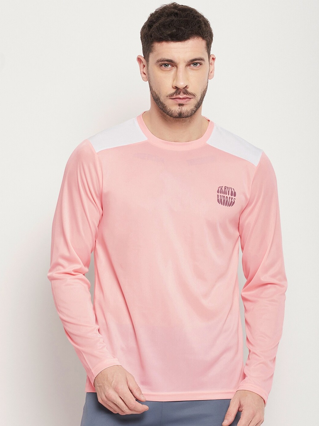 

STROP Men Pink Cotton T-shirt