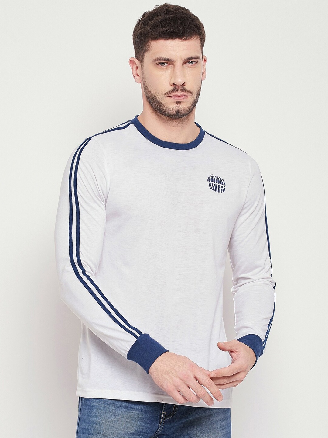 

STROP Men White Cotton T-shirt