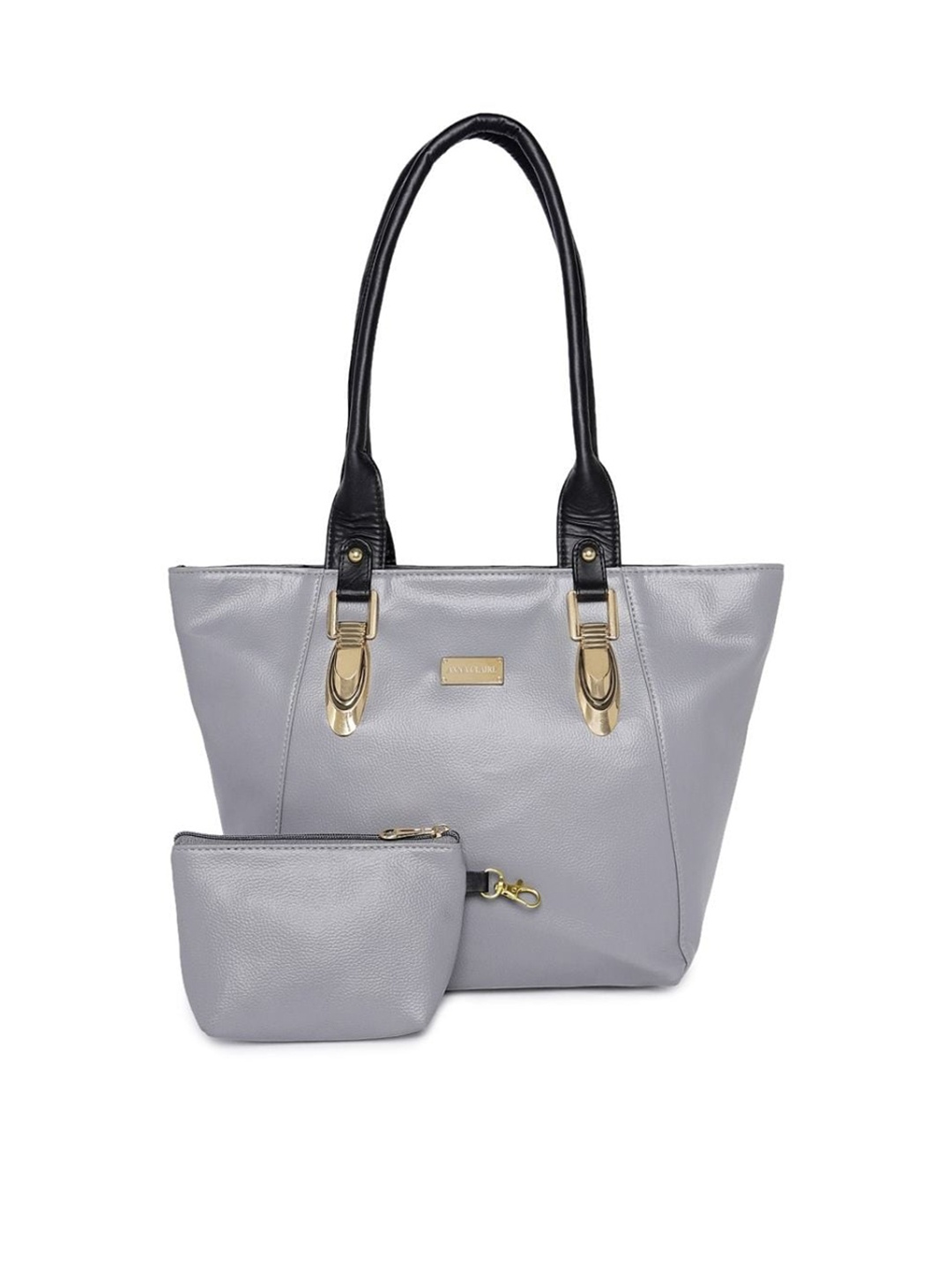 

Anna Claire Grey PU Shopper Shoulder Bag