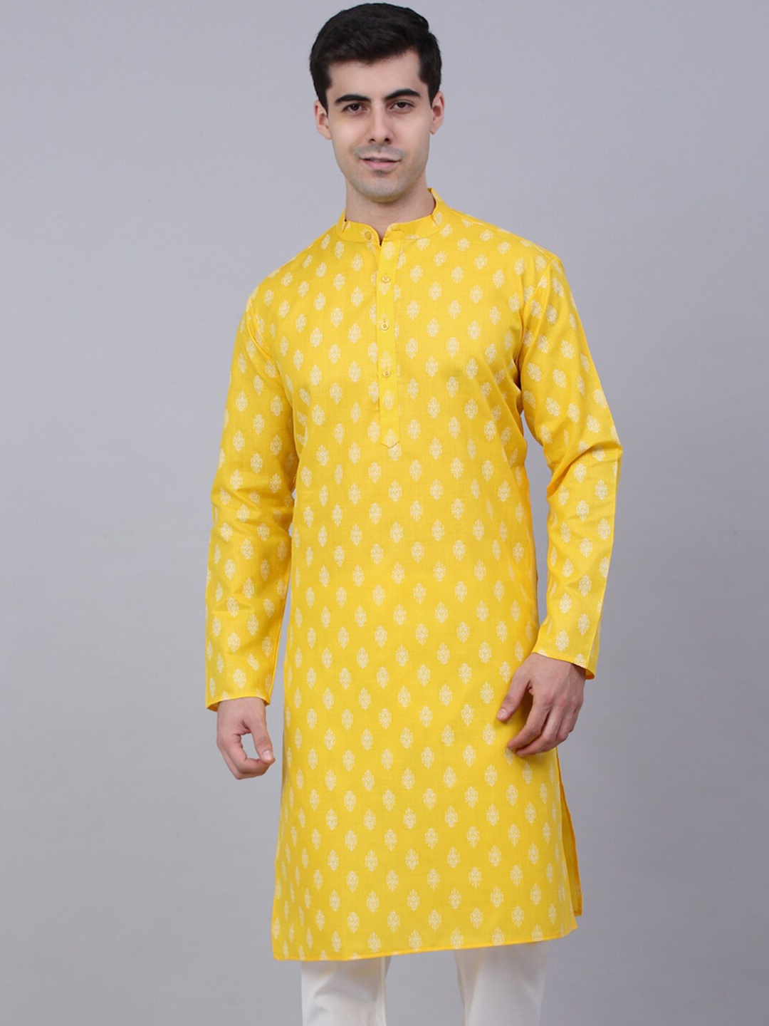 

Jompers Men Ethnic Motifs Printed Kurta, Yellow