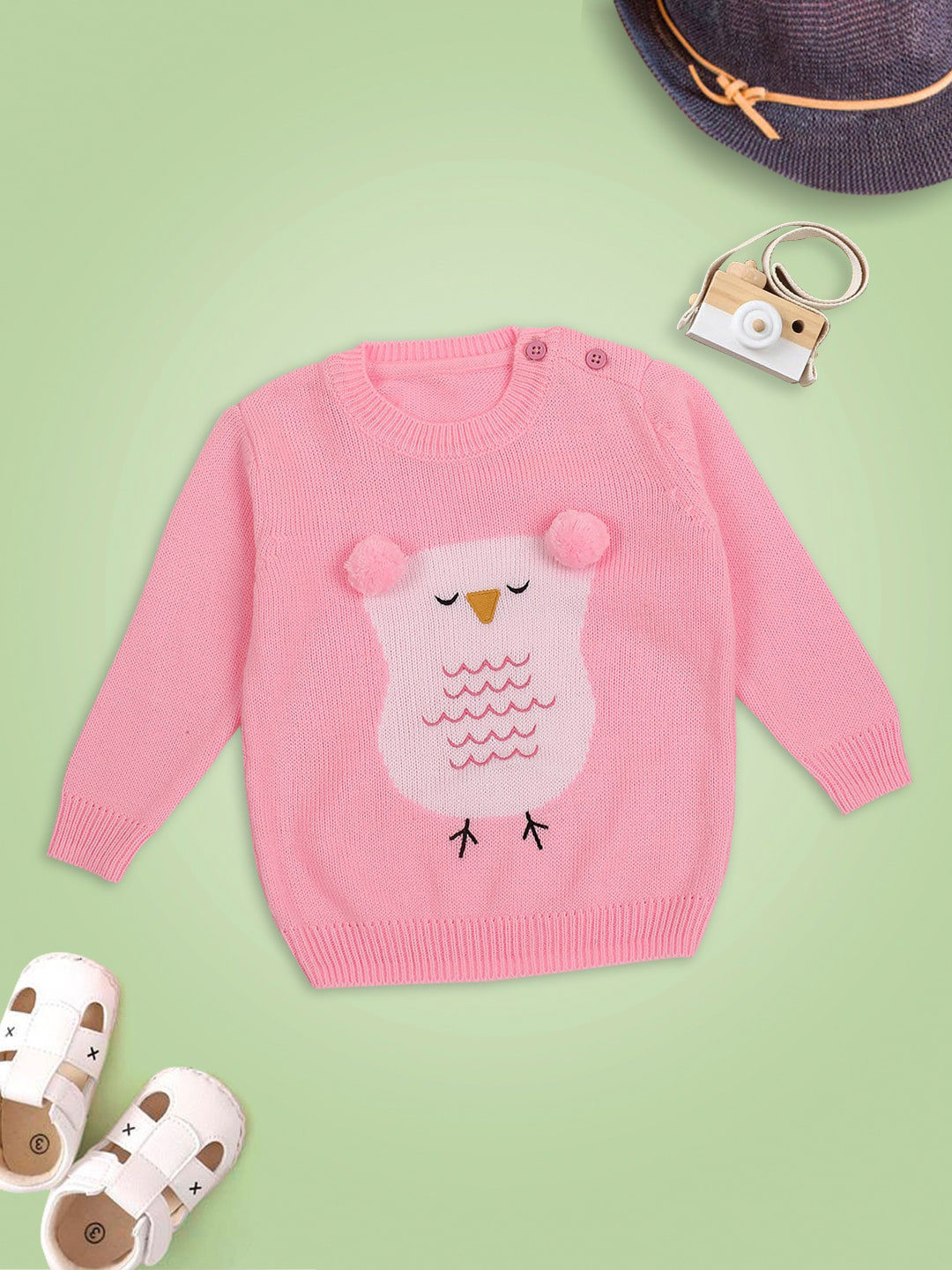

MeeMee Girls Pink & White Pullover