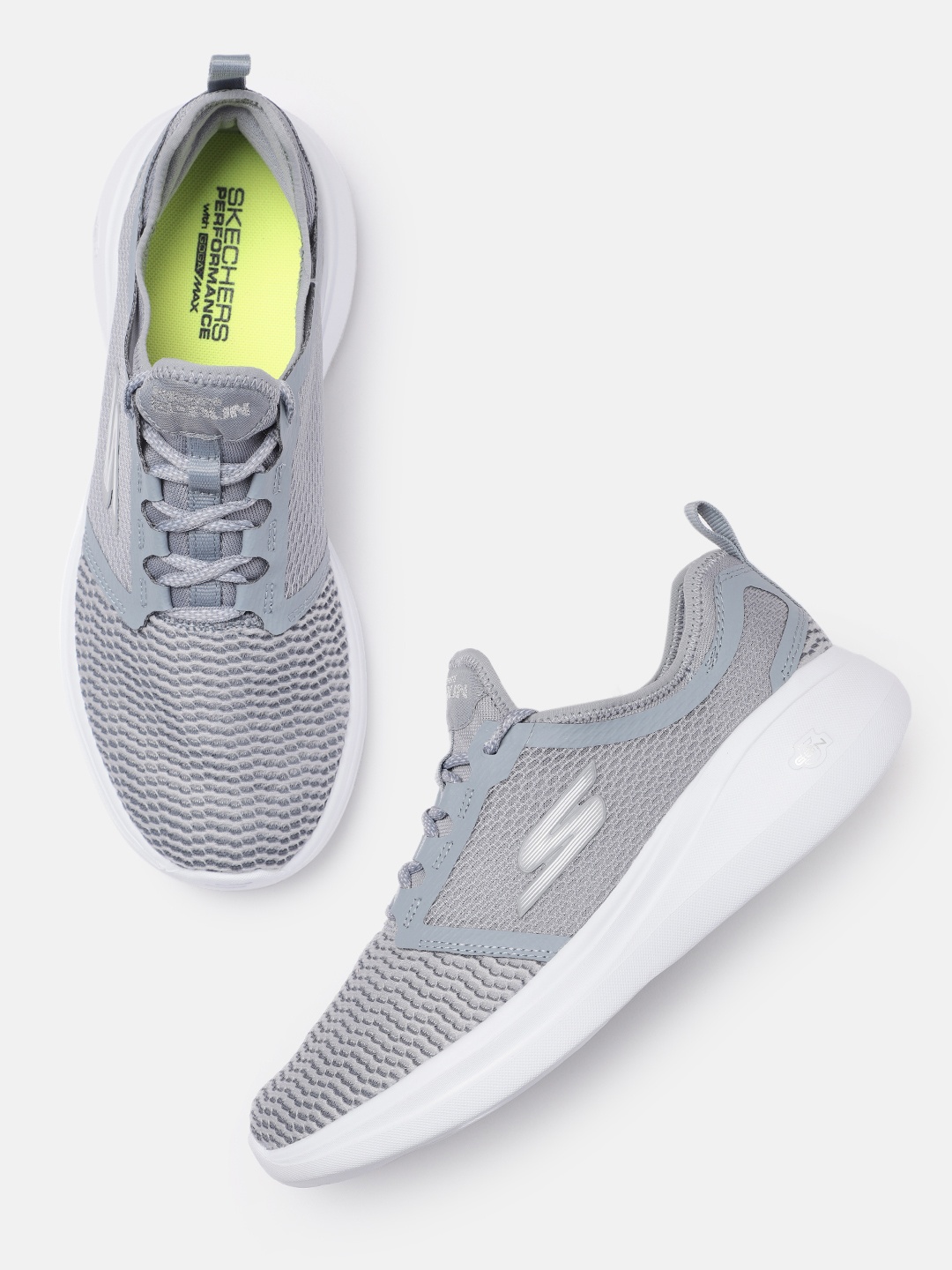

Skechers Women Textured Go Run Fast Regular Running Shoes, Grey