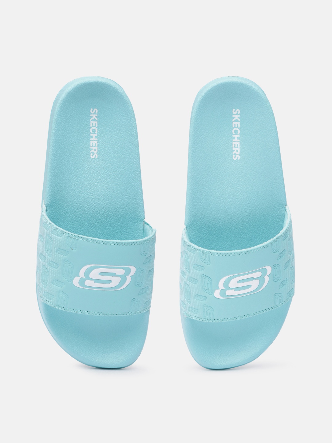 

Skechers Women Brand Logo Print Sliders, Blue