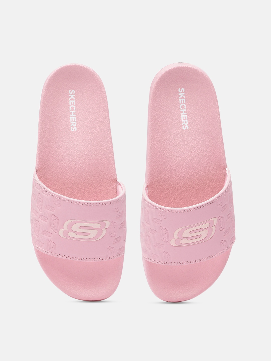 

Skechers Women Brand Logo Print Sliders, Pink