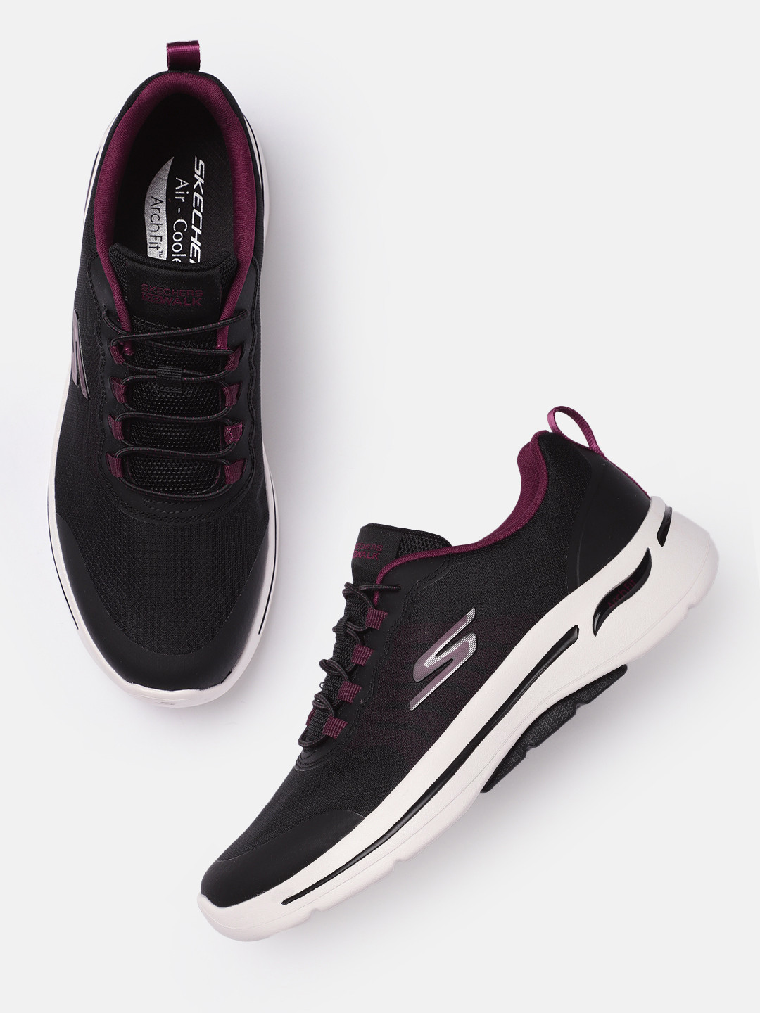 

Skechers Women GO WALK ARCH FIT - C Walking Non-Marking Shoes, Black