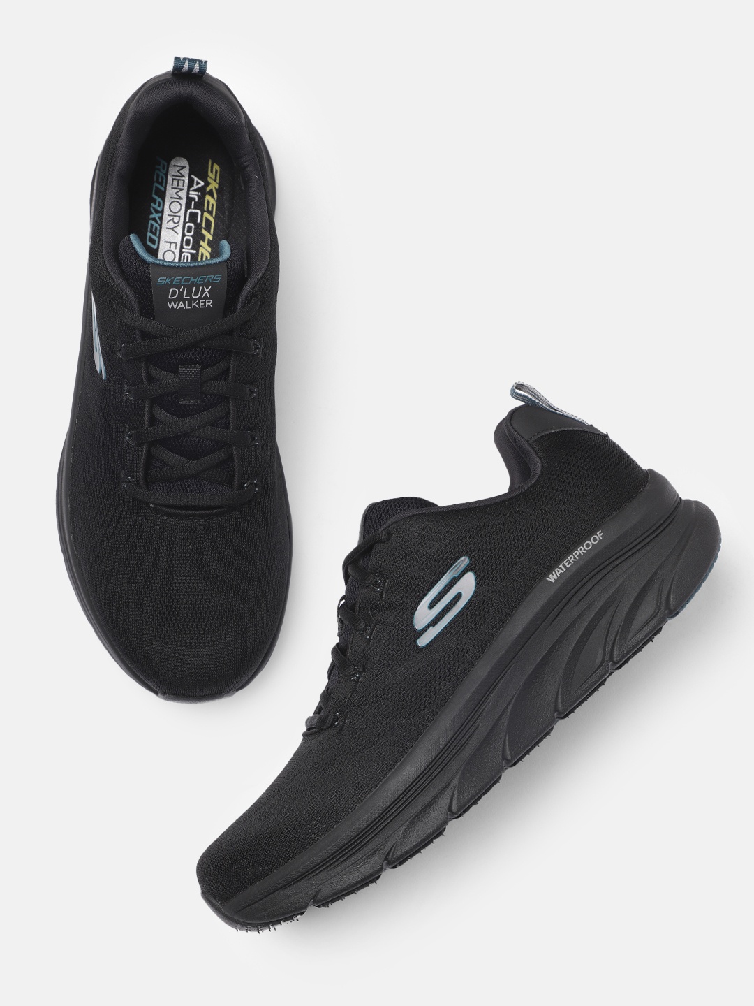 

Skechers Men DLux Walker Get Oasis Sneakers, Black