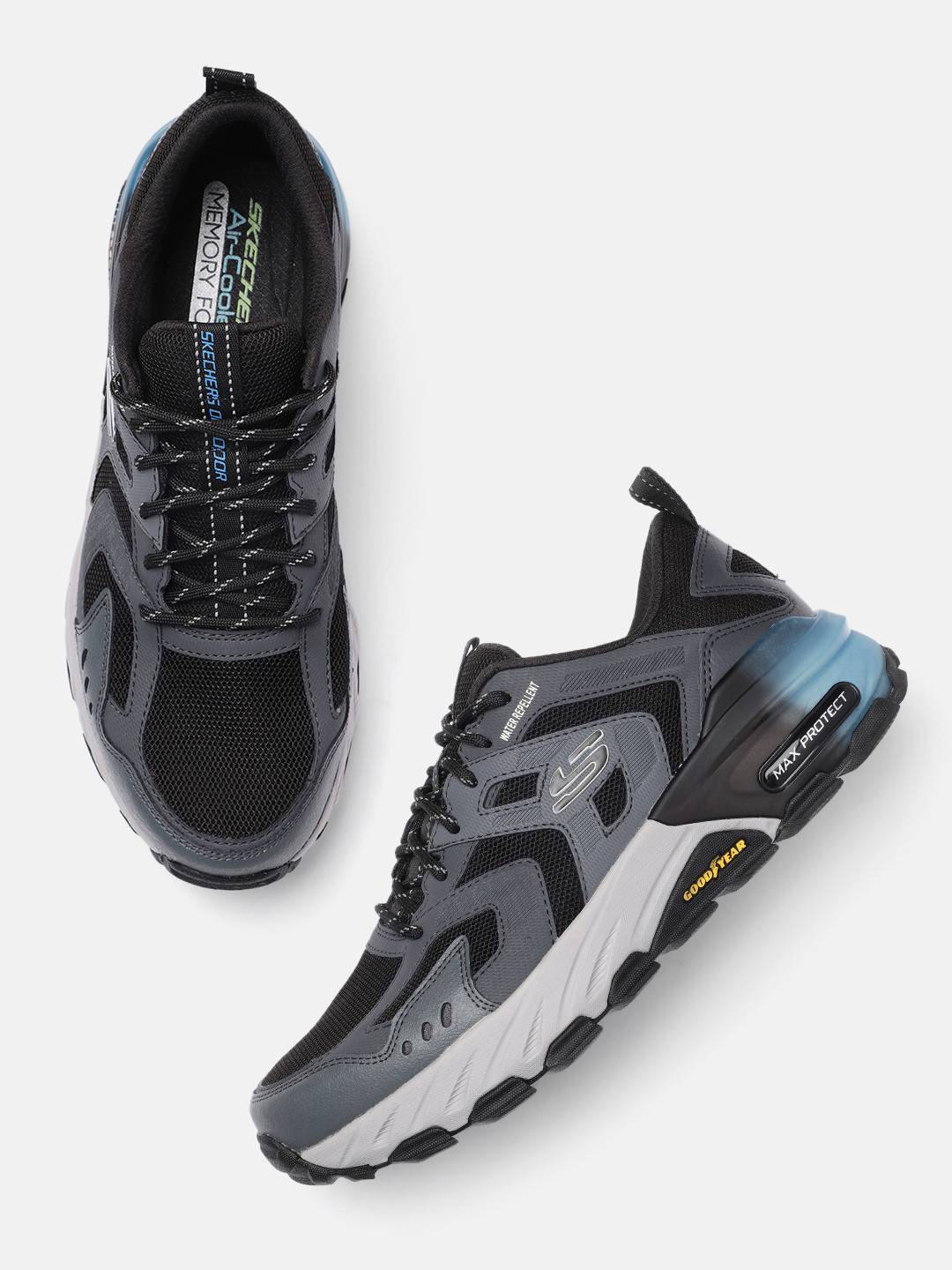

Skechers Men Max Protect Warden Leather Sneakers, Black