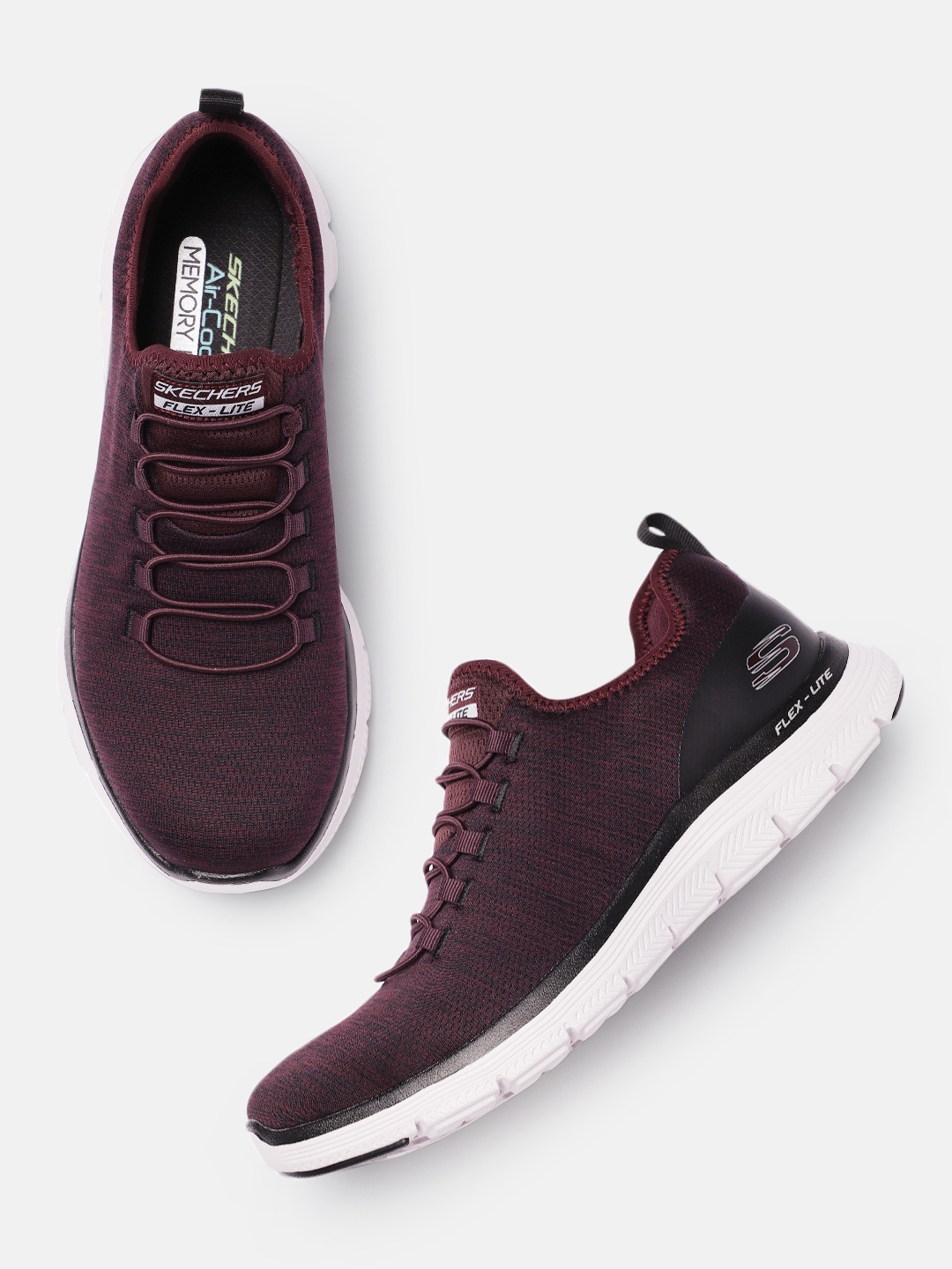 

Skechers Men Air-Cooled Memory Foam Sneakers, Burgundy