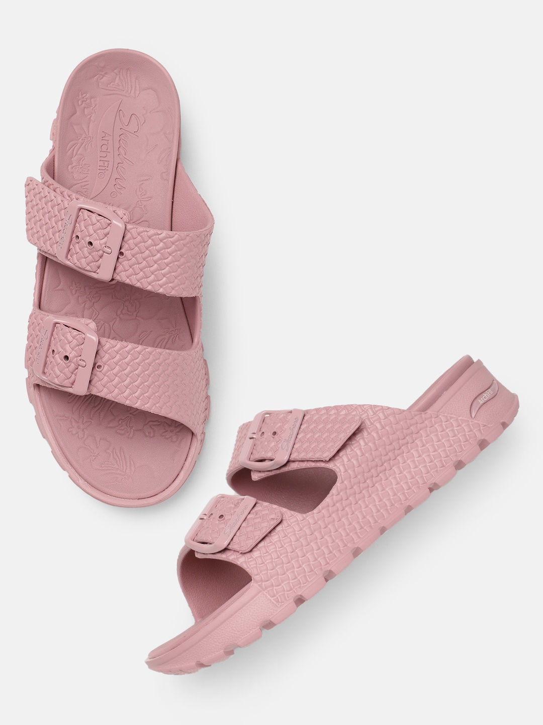 

Skechers Women Arch Fit Footstep Open Toe Flats, Mauve
