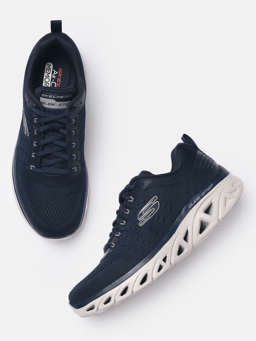 

Skechers Men Air-Cooled Memory Foam Sneakers, Navy blue