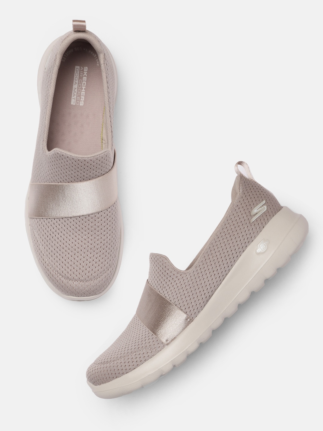 

Skechers Women Solid Go Walk Joy Dream Regular Walking Shoes, Taupe