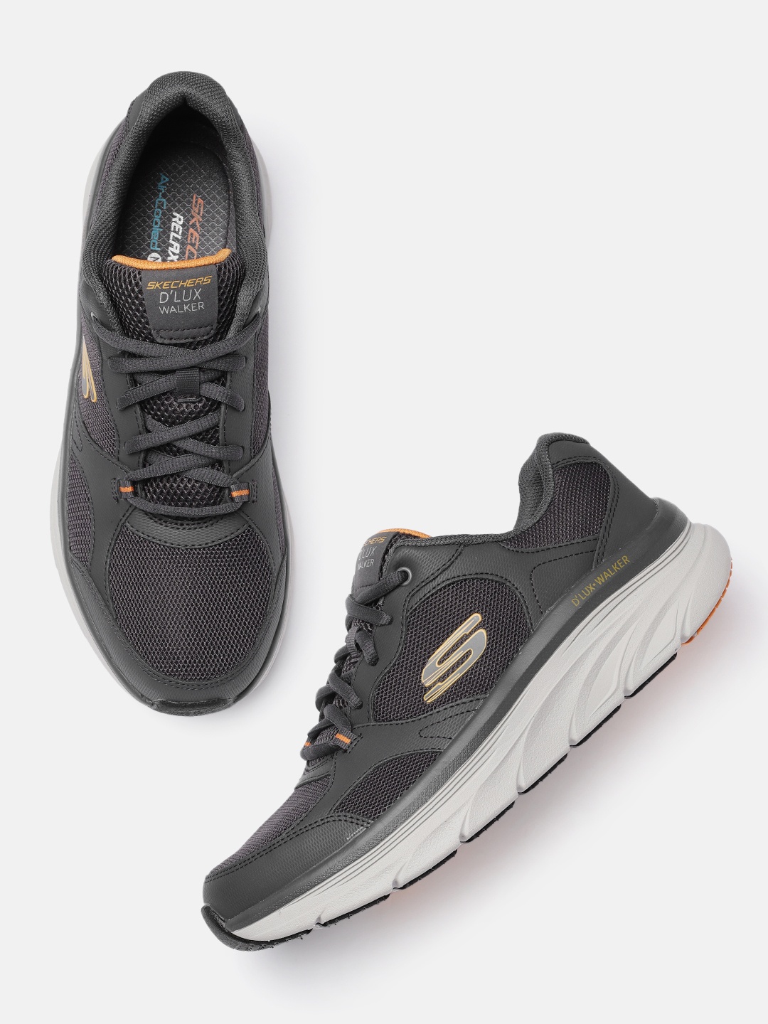 

Skechers Men D'Lux Walker Mainstream Sneakers, Charcoal