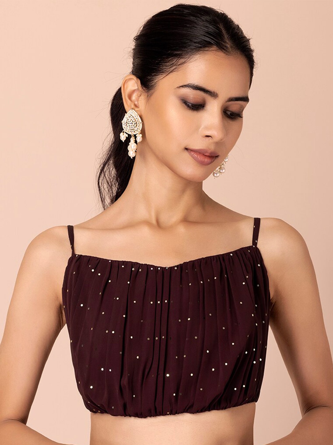 

INDYA Women Purple Embellished Bralette Tops