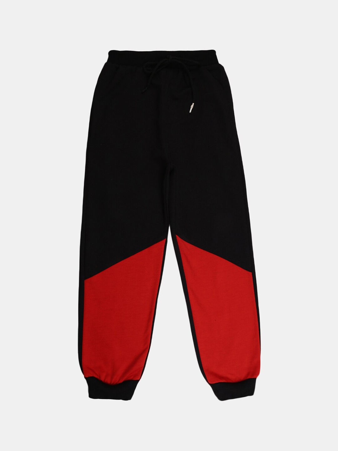 

V-Mart Boys Black & Red Colourblocked Fleece Joggers