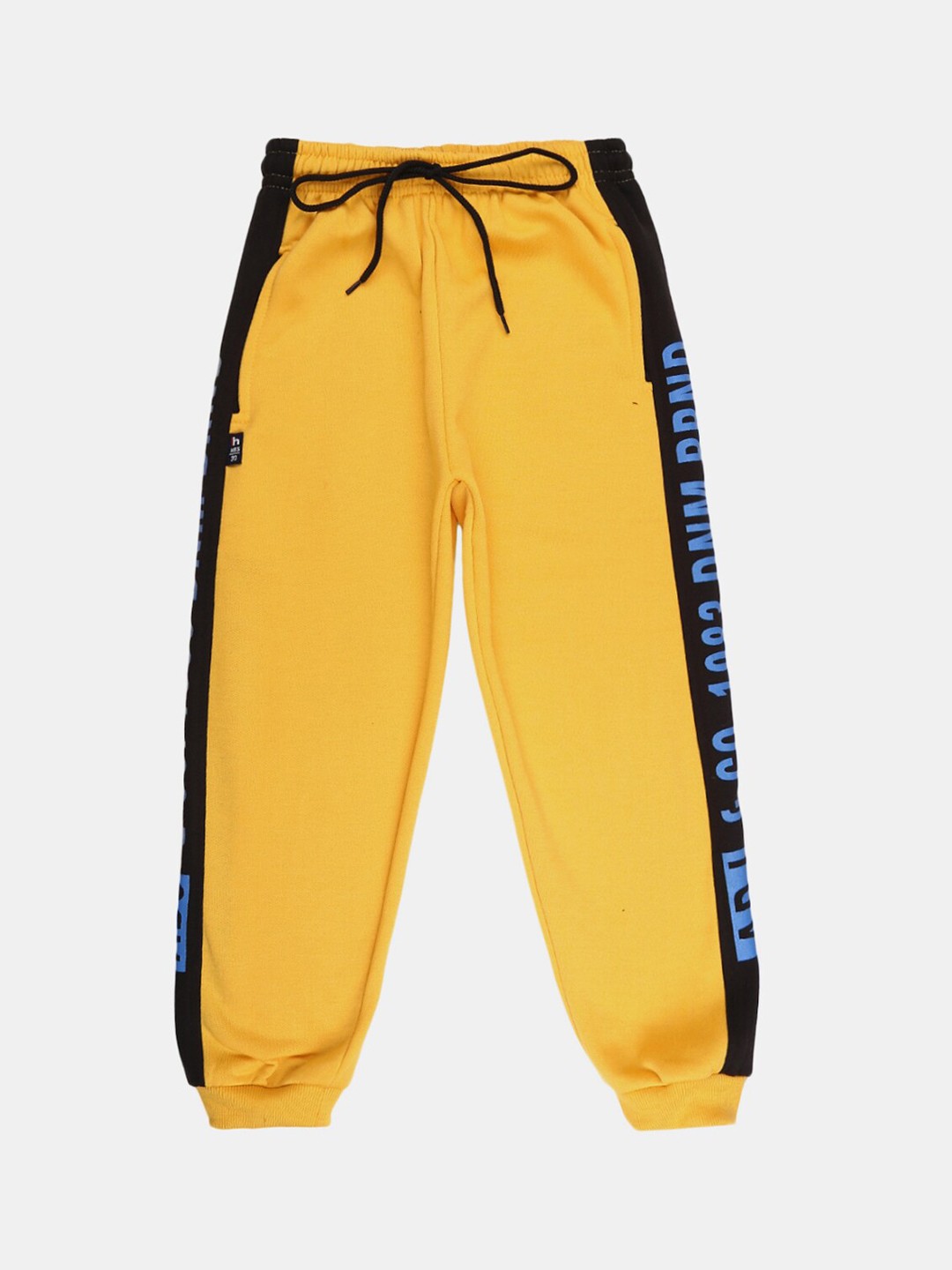 

V-Mart Boys Mustard Yellow Printed Spun Fleece Track Pant