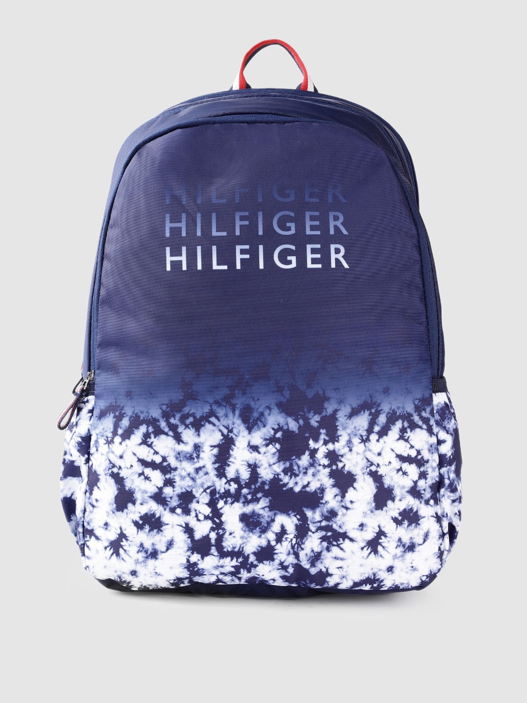 

Tommy Hilfiger Unisex Navy Blue & White Typography Backpack