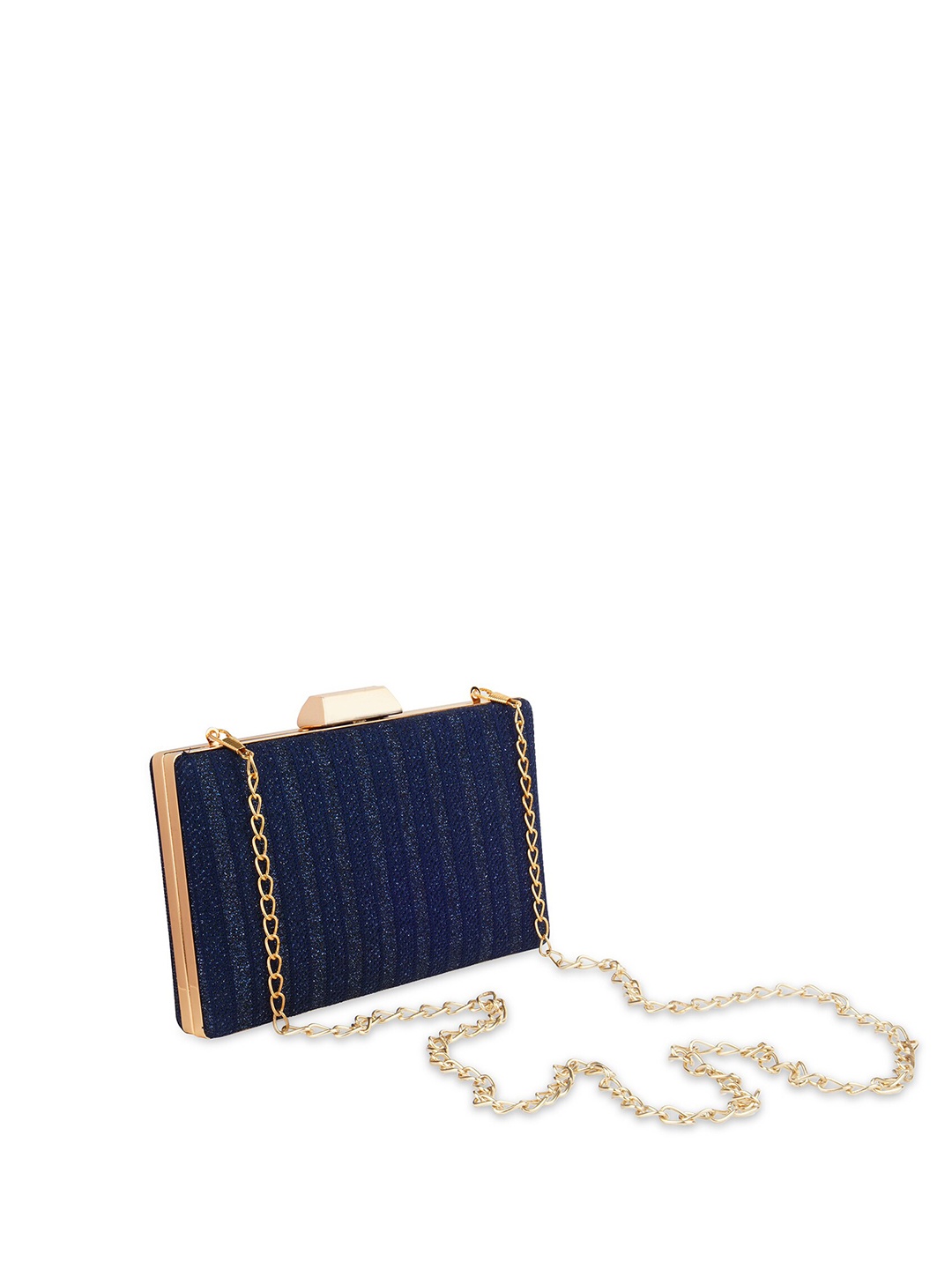 

Anna Claire Women Blue & Gold-Toned Embellished Box Clutch