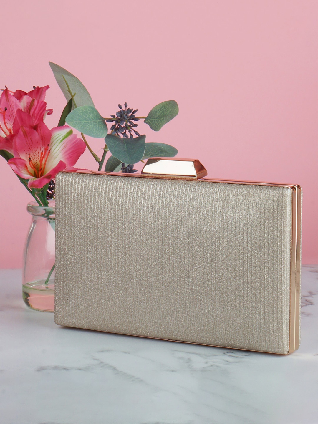 

Anna Claire Gold-Toned Textured Box Clutch