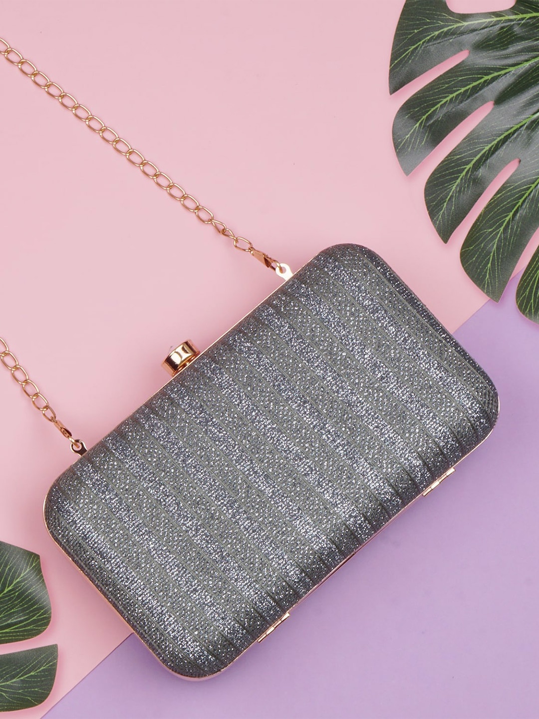 

Anna Claire Green & Gold-Toned Embellished Box Clutch
