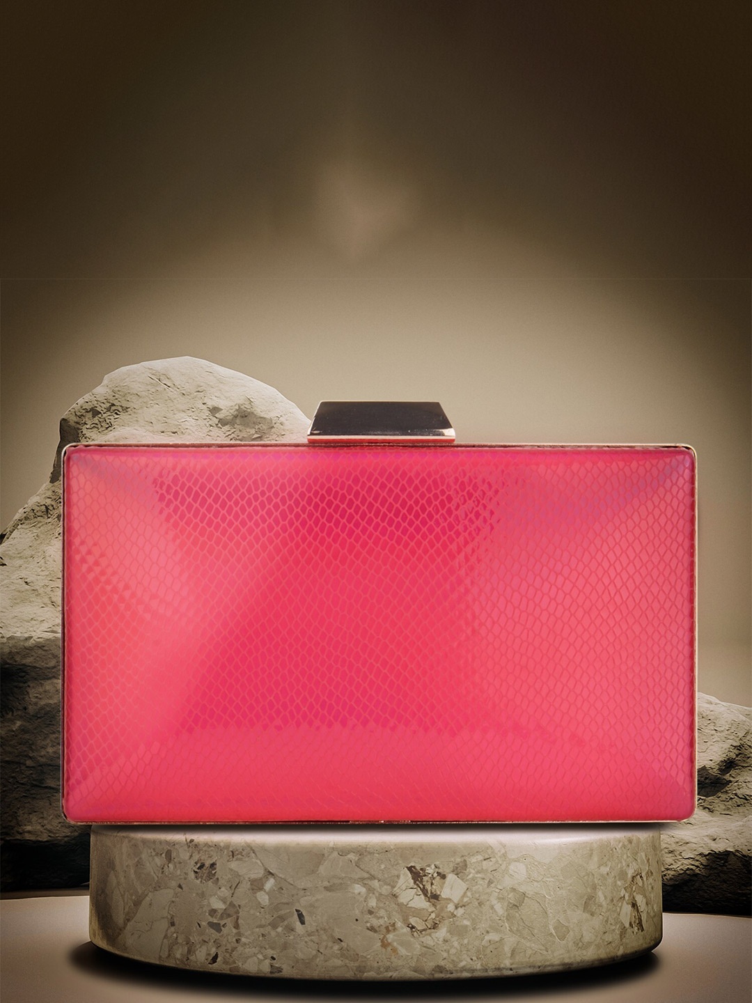 

Anna Claire Pink & Purple Textured Box Clutch