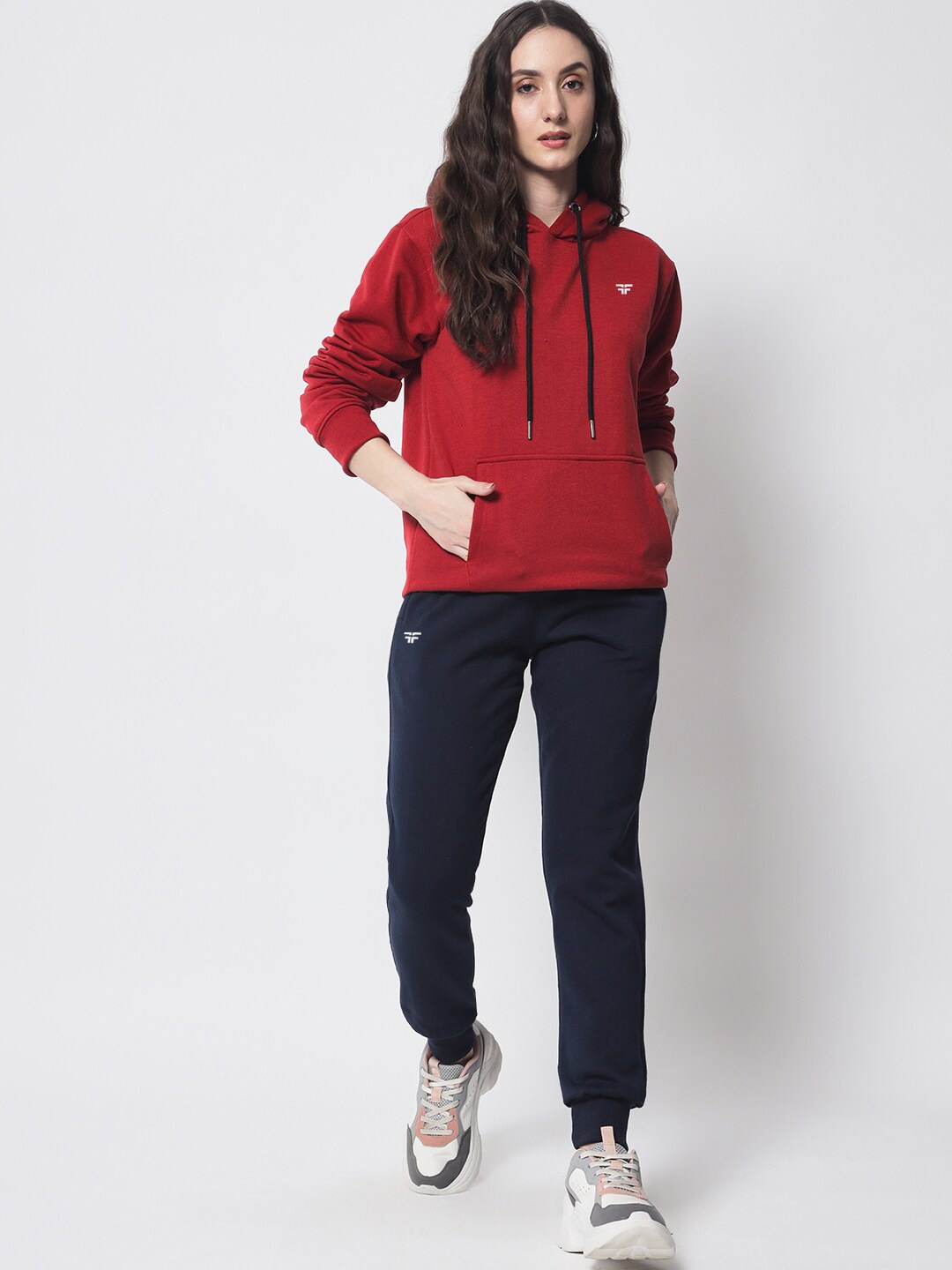 

FFLIRTYGO Women Navy Blue Solid Relaxed-Fit Joggers